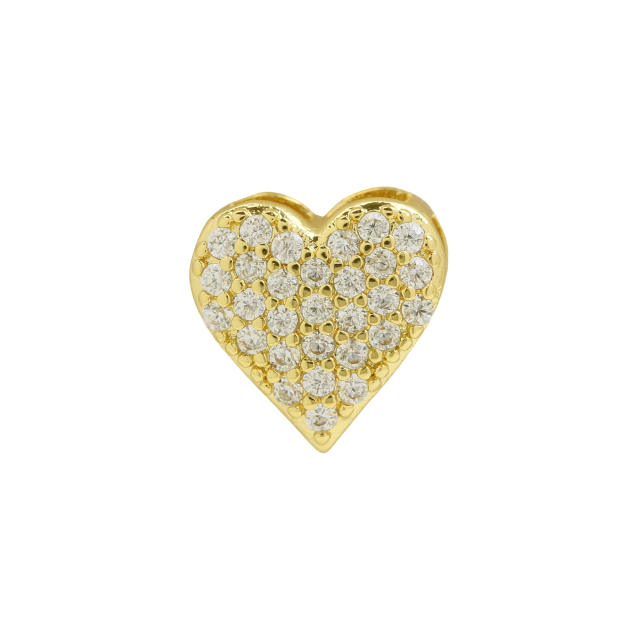 18K gold plated copper diamond bubble letter initial letter necklce