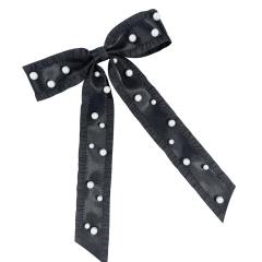 French trend pearl bead large bow french barrette hair clips for women