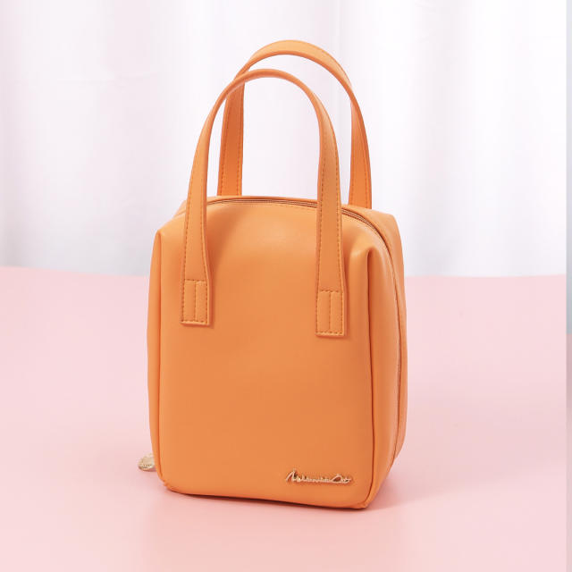 Large size PU leather handle design washing bag tolietry bag cosmetic bag