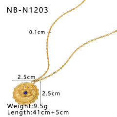 Dainty rose flower evil eye pendant stainless steel necklace collection