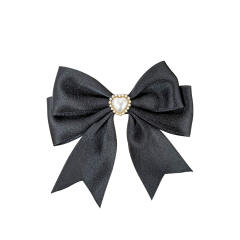 Sweet bow pearl bead easy match french barrette hair clips