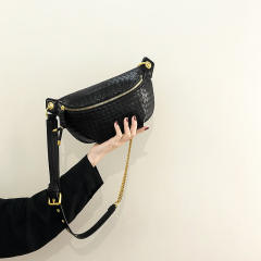 Hot sale briad pattern PU leather funny pack waist bag