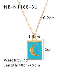 Sweet color enamel moon star love book pendant stainless steel necklace locket necklace