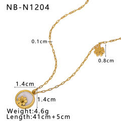 Dainty rose flower evil eye pendant stainless steel necklace collection