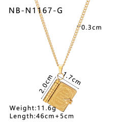Sweet color enamel moon star love book pendant stainless steel necklace locket necklace