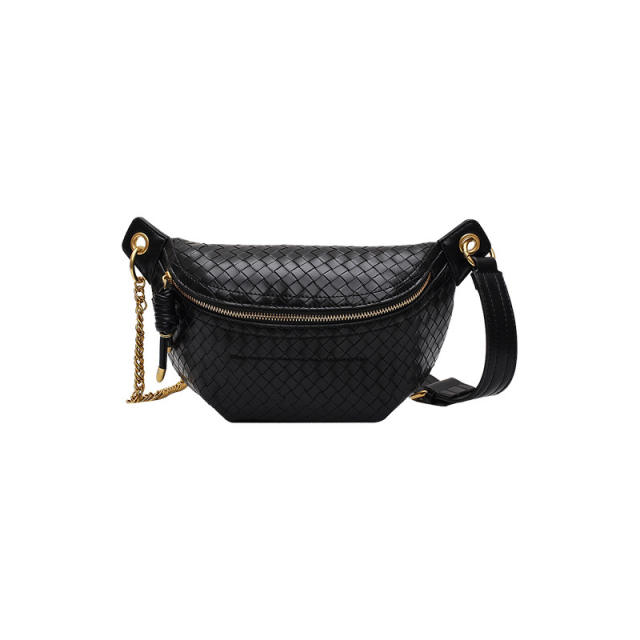 Hot sale briad pattern PU leather funny pack waist bag