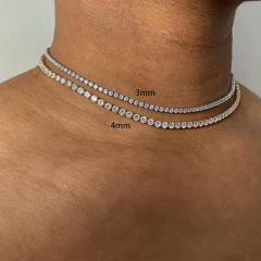 3mm/4mm Delicate tennis necklace diamond necklace