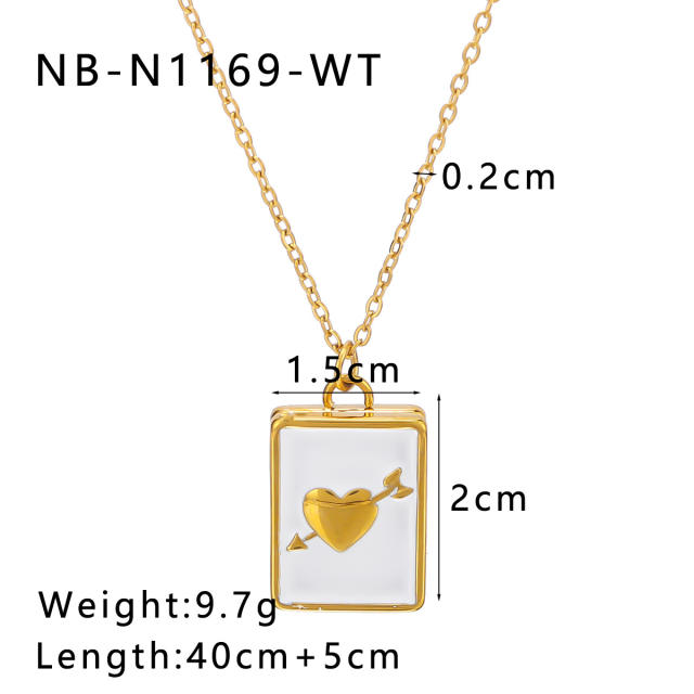 Sweet color enamel moon star love book pendant stainless steel necklace locket necklace