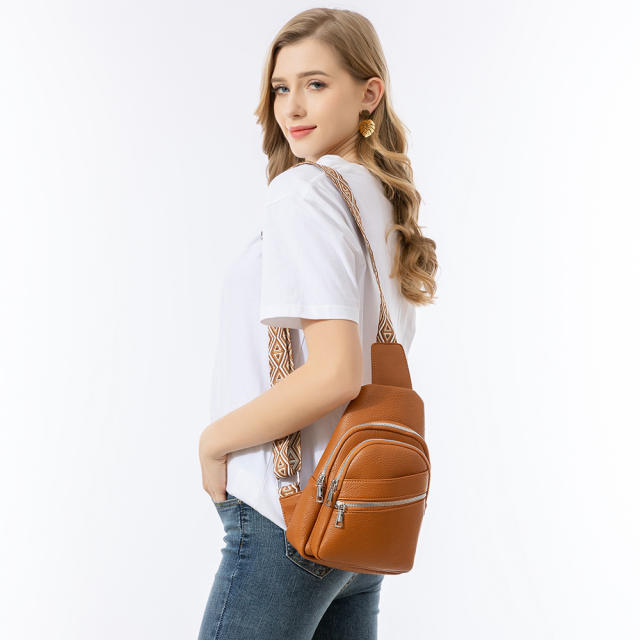 Good quality PU leather sling bag
