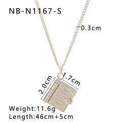 Sweet color enamel moon star love book pendant stainless steel necklace locket necklace