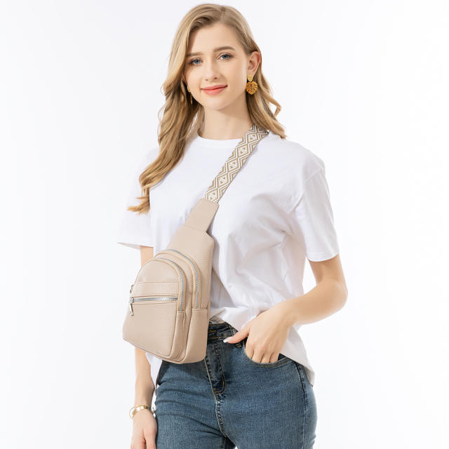 Good quality PU leather sling bag