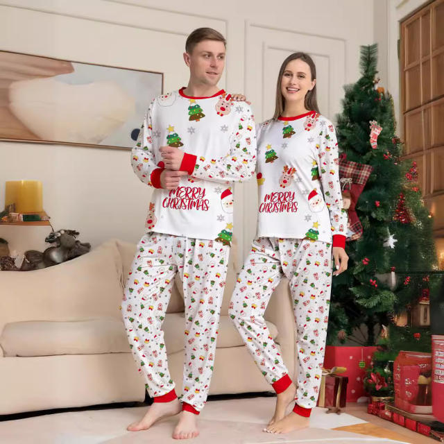 Cartoon funny christmas tree christmas pajamas family outfits