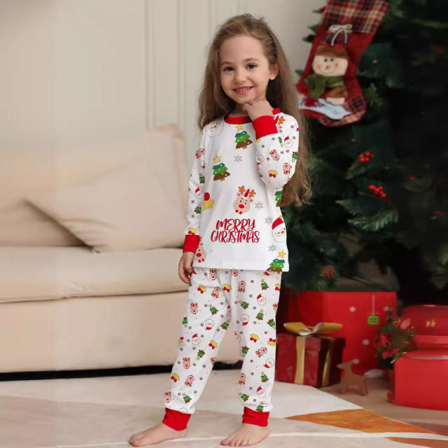 Cartoon funny christmas tree christmas pajamas family outfits