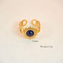 Boho natual stoen lapis lazuli evil eye stainless steel necklace stackable necklace