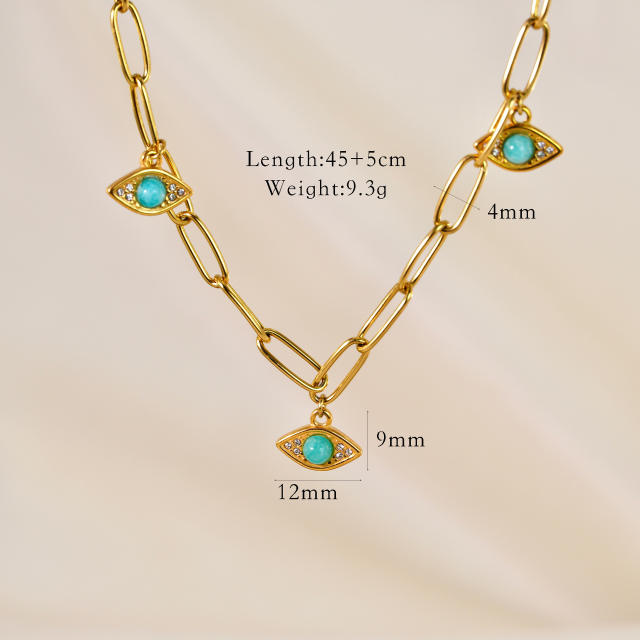 14KG boho natural stone Amazonite sunshine pendant stainless steel necklace collection
