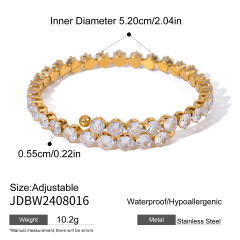 Delicate diamond stainless steel cuff necklace choker bangle set