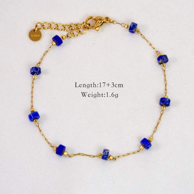 14KG oceean series dolphin shell stainless steel dainty natural stone necklace collection