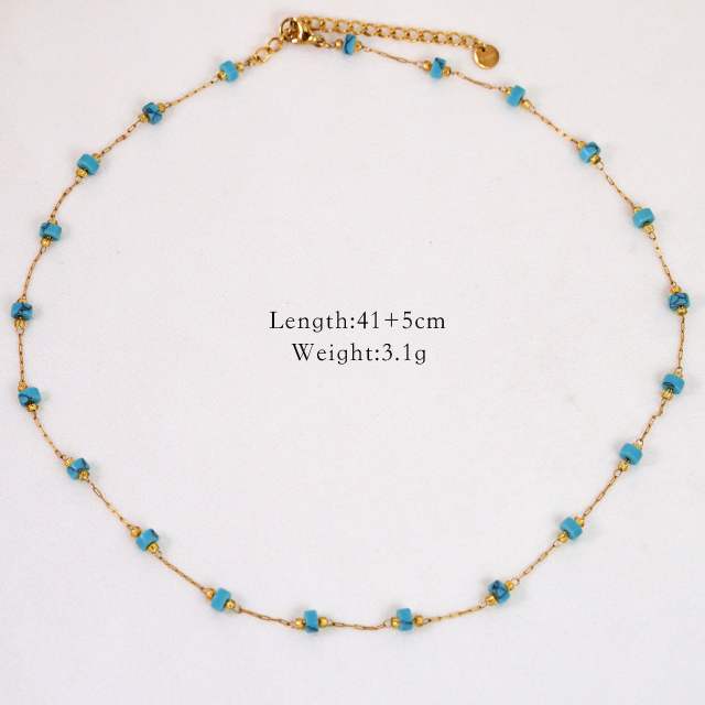 14KG oceean series dolphin shell stainless steel dainty natural stone necklace collection