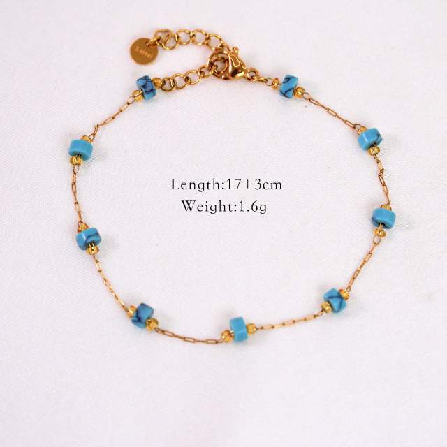 14KG oceean series dolphin shell stainless steel dainty natural stone necklace collection