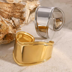 18KG chunky mirror design stainless steel cuff bangle
