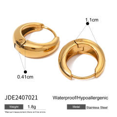 18KG Simple basic stainless steel huggie earrings