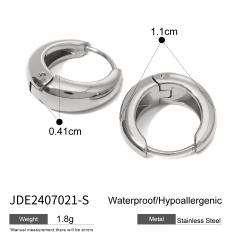 18KG Simple basic stainless steel huggie earrings