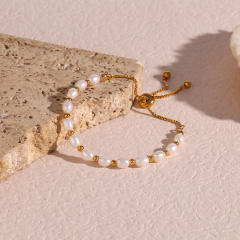 18KG waterpearl stainless steel bead bracelet