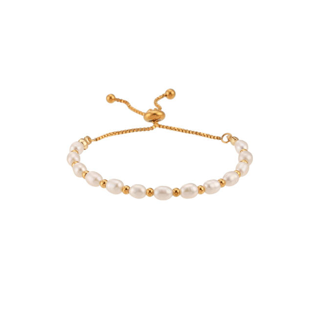 18KG waterpearl stainless steel bead bracelet
