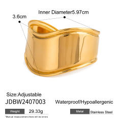 18KG chunky mirror design stainless steel cuff bangle