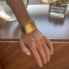 18KG chunky mirror design stainless steel cuff bangle