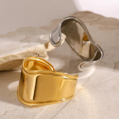 18KG chunky mirror design stainless steel cuff bangle