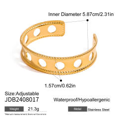 Chunky gold color stainless steel cuff bangle collection