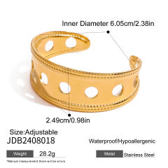 Chunky gold color stainless steel cuff bangle collection