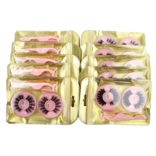 2pair 3D Imitation mink false eyelashes set with tool
