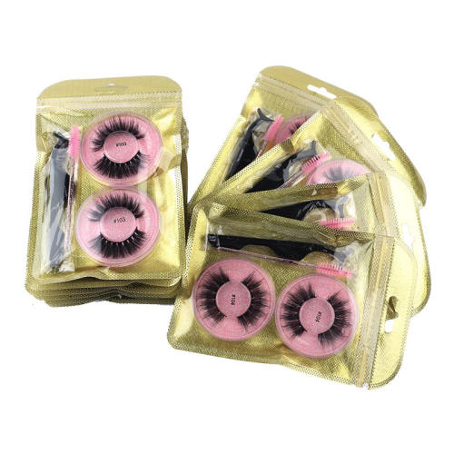 2pair 3D Imitation mink false eyelashes set with tool