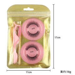 2pair 3D Imitation mink false eyelashes set with tool