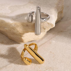 Chunky stainless steel geometric finger rings