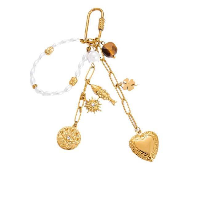 DIY charm personality stainless steel keychain Bag accessory