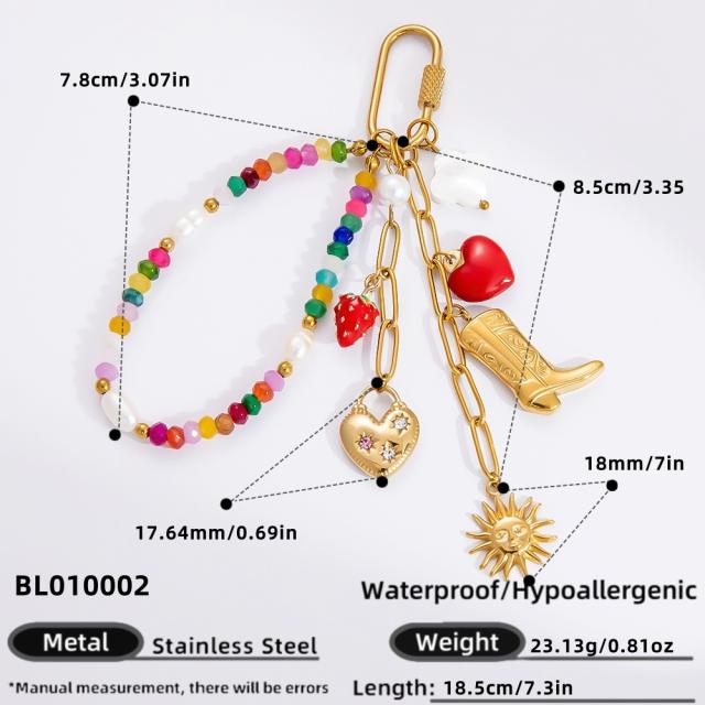 DIY charm personality stainless steel keychain Bag accessory