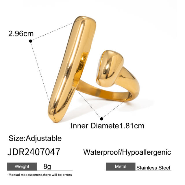 Chunky stainless steel geometric finger rings