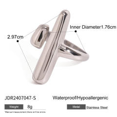 Chunky stainless steel geometric finger rings