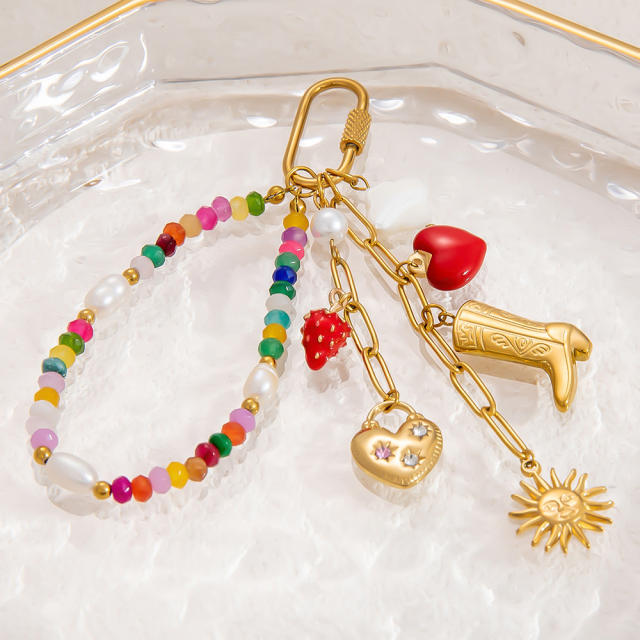 DIY charm personality stainless steel keychain Bag accessory