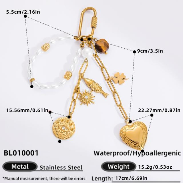 DIY charm personality stainless steel keychain Bag accessory