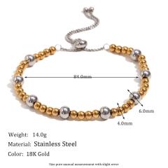 18KG mix color stainless steel bead slide bracelet