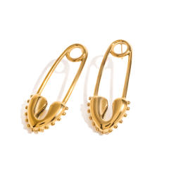 18KG paperclip chape heart stainless steel earrings