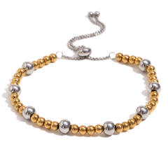 18KG mix color stainless steel bead slide bracelet