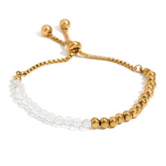 18KG clear acrylic bead stainless steel bead slide bracelet