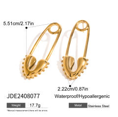 18KG paperclip chape heart stainless steel earrings