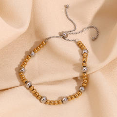 18KG mix color stainless steel bead slide bracelet