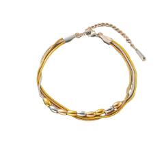 18KG mix color bean bead stainless steel chain bracelet